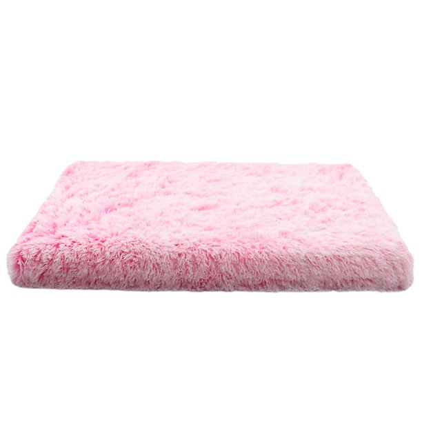 Pink Perrera cuadrada de felpa para perros y gatos, perrera para mascotas, sofá cama para perros para dormir profundo, suministros para mascotas