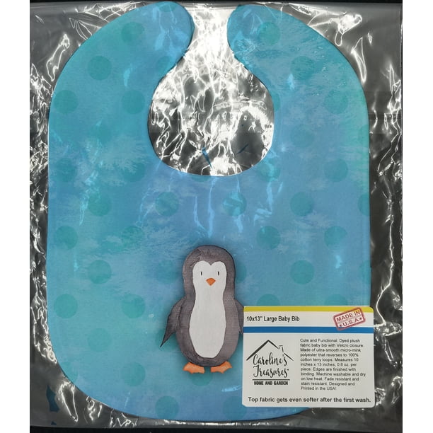 Carolines Treasures BB7376BIB Polkadot Penguin Watercolor Baby Bib
