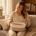 thumbnail image 1 of Foldable Storage Basket With Handle For Wardrobe Shelf Nursery Bedroom Living Room, 1 of 7