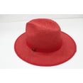 thumbnail image 3 of Bruno Capelo Men's Red/Green Wide Brim Straw Fedora Kingdom Collection KI-507, 3 of 4