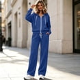 thumbnail image 6 of Teuyenhk Women's 2 Piece Sweatsuits Fall Fleece Lined Matching Lounge Sets Zip Up Hoodies Drawstring Straight Leg Pants Airport Travel Track Suits, 6 of 7