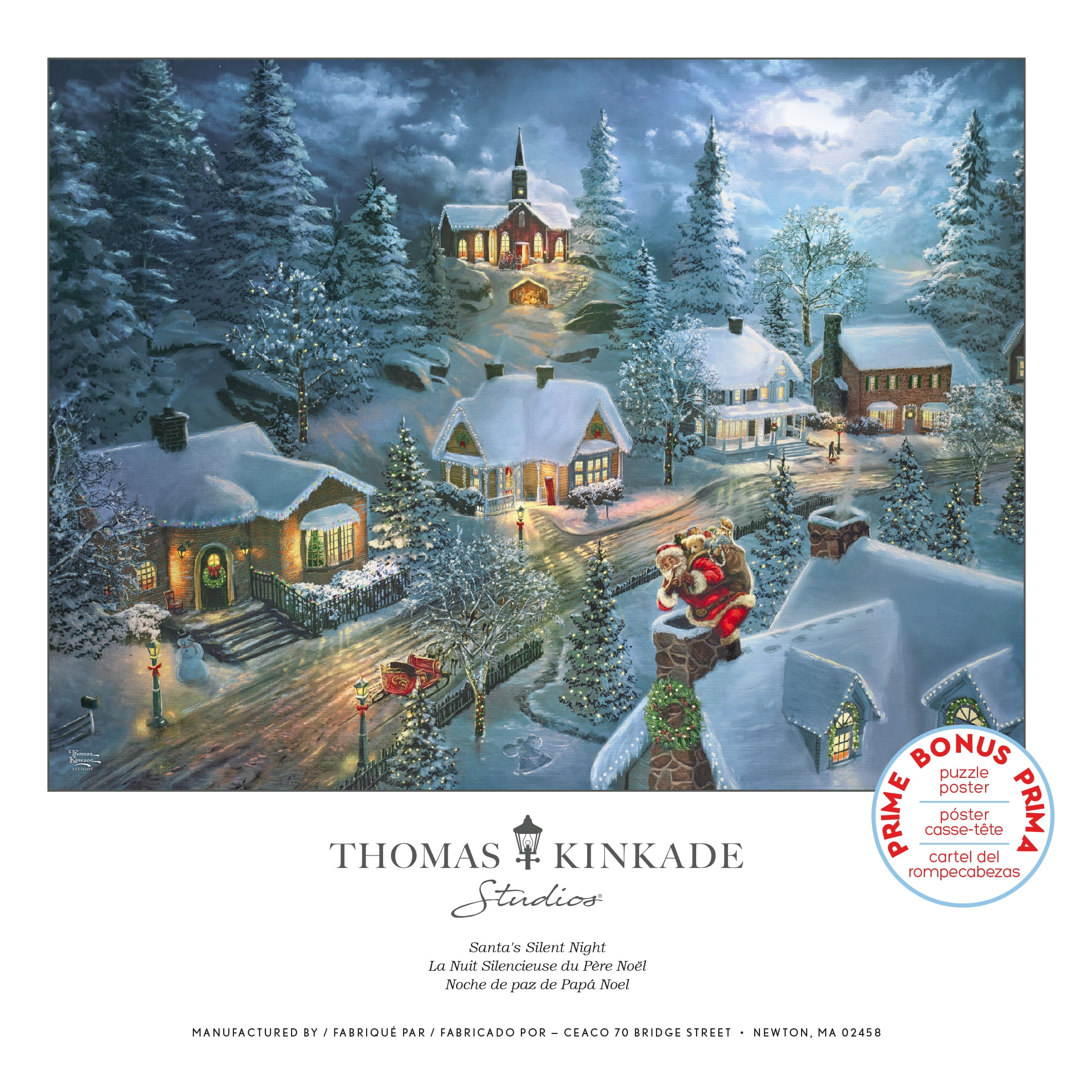 Ceaco Santa's Silent Night (Thomas Kinkade) Kathryn Selbert 300 Piece Interlocking Jigsaw Puzzle