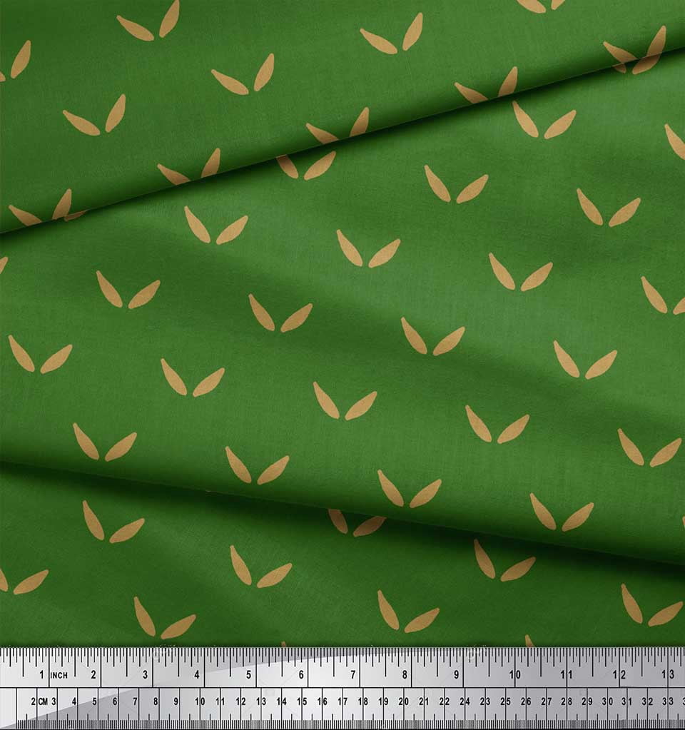 Soimoi Green Rayon Fabric Brush Stroke Abstract Print Fabric by the Yard 42 Inch Wide