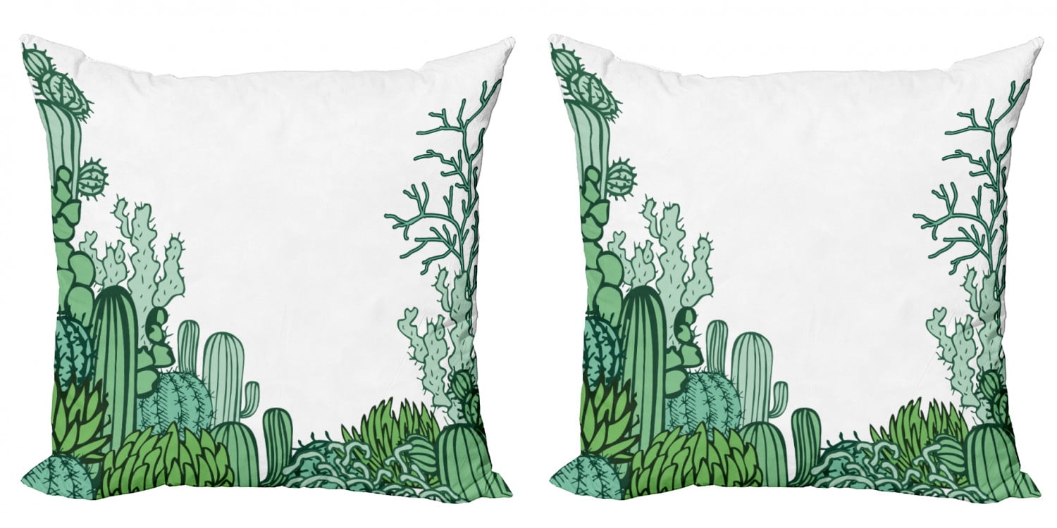 16x16 Multicolor Llama Cactus Co Desert Cactus or Cacti Aztec Pattern White Throw Pillow