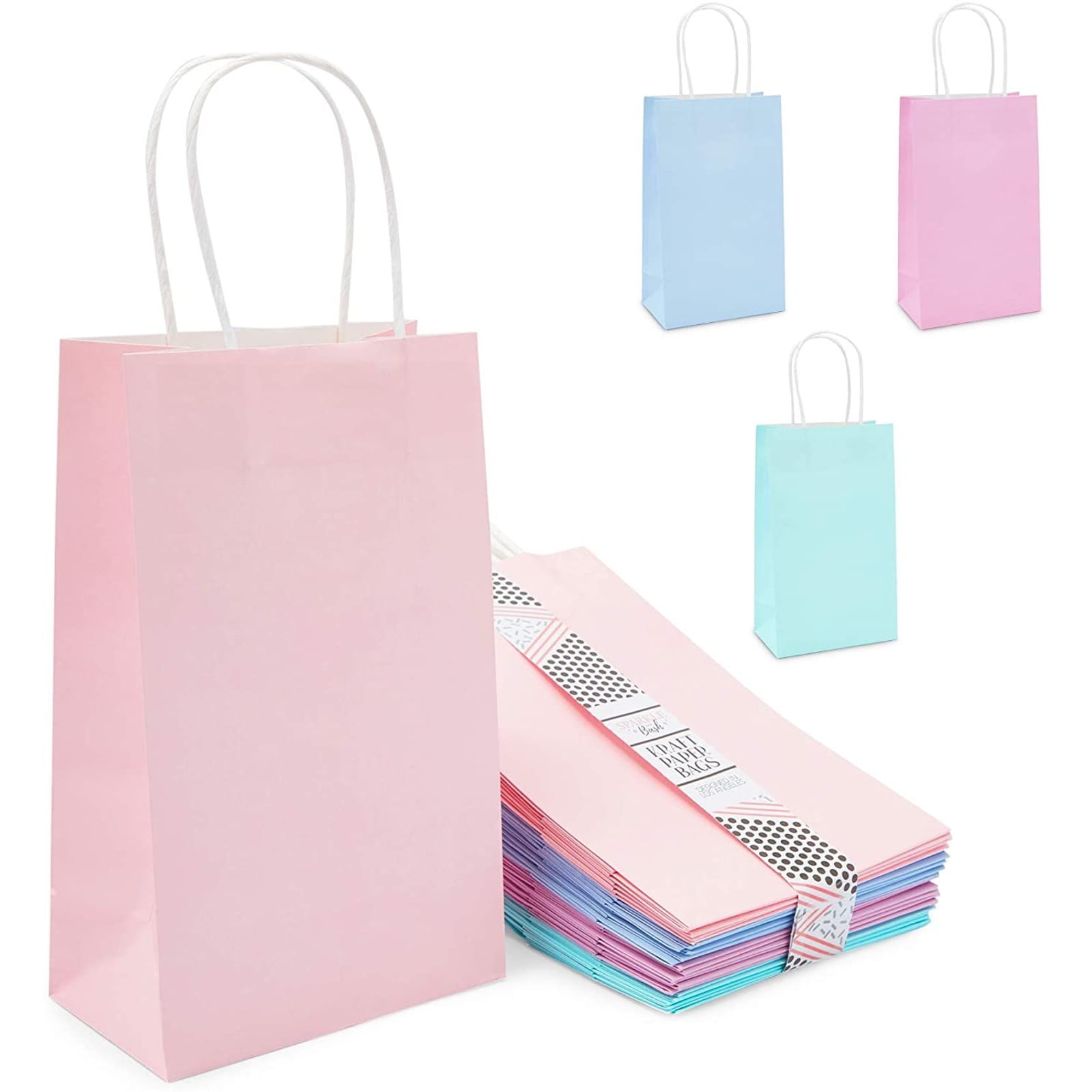 20x18x8cm Light Pink Paper Party Loot Bag Wedding Favour Gift Bags /& Tissue