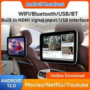 （2 PCS) 11.6 Inch IPS HD Scree Android 12 2G+32G Car Headrest Monitor USB HDMI TV Display With Wifi Mirroring Car Rear Seat Screen Video