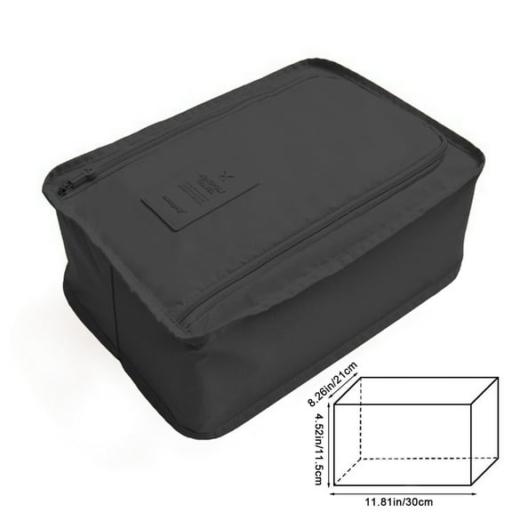 Foldable Travel Shoe Storage Bag - Portable 11.8x8.3in Organizer for Shoes/Clothes, Carrying Case Fits in Suitcases (Black)