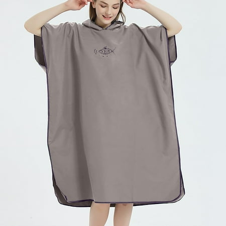 

Fashion Bath Towel Hooded Short Sleeve Bathrobe Quick Drying Changing Cloak Cape
