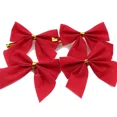 thumbnail image 5 of 12 piezas de lazos navideños rojos colgantes, adornos dorados y plateados para árbol de regalo, decoración para fiesta de Navidad, Año Nuevo 2022, 5 of 5