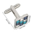 thumbnail image 2 of OFFIGAM 2Pcs Multi Color Zirconia Shirt Studs for Men French Cufflinks Formal Events, 2 of 8