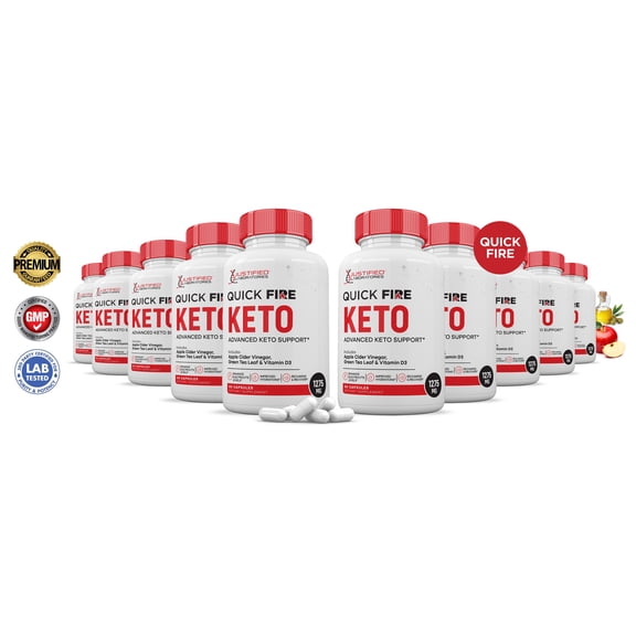 (10 Pack) Quick Fire Keto ACV Pills 1275mg Alternative to Gummies Dietary Supplement 600 Capsules