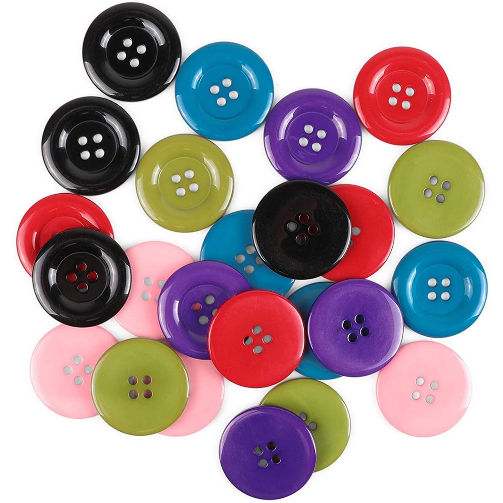 Round circular for kids clothes craft 0.62 inch 1.6 cm 16 mm Set of Seven Vintage Wooden Flower Buttons Set of 7  2-hole Buttons