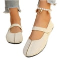 thumbnail image 6 of Party Evening Comfortable Elegant Dress Shoes for Women Round Toe Shallow Cut Plus Size Spring Summer White 7, 6 of 9