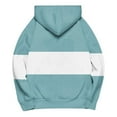 thumbnail image 4 of XIAONU Womens Hoodies Pleasure Striped Color-Blocked Drawstring Hoodie Baggy Kangaroo Pocket Long-Sleeved Pullover Sweatshirt, 4 of 6