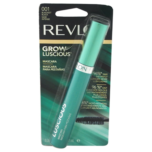 Grow Luscious Mascara & Lash Enhancer # 001 Blackest Black / Lilac Shimmer de Revlon para mujeres - Máscara de 0,38 oz
