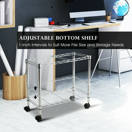 Costway Metal Rolling File Cart For Letter Size And Legal Costway Metal Rolling File Cart For