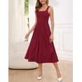 thumbnail image 2 of Vestido Zattcas para mujer 2025, primavera y verano, cuello cuadrado, rojo vino, 2 of 6