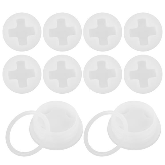 Topbathy 10Pcs White Thread Gallon Drum Hole Caps Practical Home Use Sturdy and Easy to Install