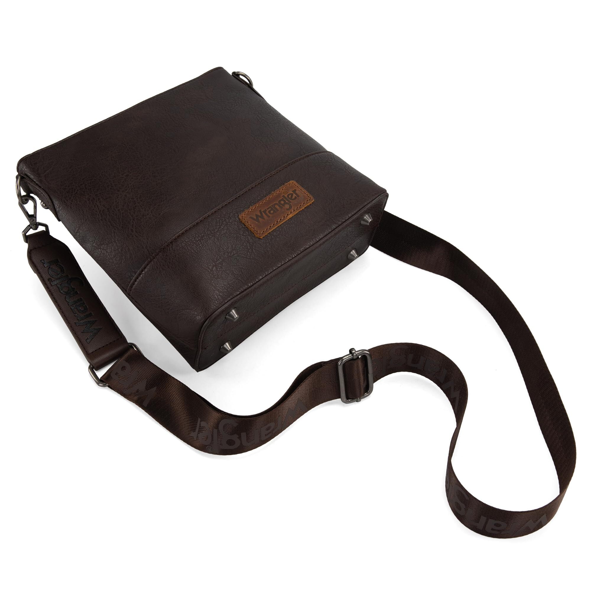 Wrangler Crossbody Purses for Women Two Tone Crossbody Bags Women Purses and Handbags, Coffee