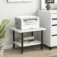 thumbnail image 2 of Gymax 2-Tier Rolling Under Desk Printer Cart Machine Stand Storage Rack White, 2 of 10