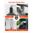 thumbnail image 6 of VEVOR 2 Pack Dryer Vent Elbow, 90 Degree Hose Connector Kit for 4 Inch Duct, Stainless Steel Vent Elbows with 4 Clamps and Aluminum Foil Tape, for HVAC Ducts, Pipes, and Ductworks at Tight Space, 6 of 9