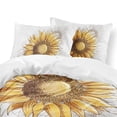 thumbnail image 2 of Sunflower Duvet Cover Set Twin Size, Yellow Sunflowers Painting Effect and in Minimalistic Design Artwork, Decorative 2 Piece Bedding Set with 1 Pillow Cases, Modern Style for Men and Women, 2 of 3