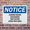 thumbnail image 4 of (2 Pack) Sudden Water Discharge May Occur Avoid This Area OSHA Notice Sign 18 Inch X 12 Inch Indoor / Outdoor Rust-Free Aluminum Metal Signs for Workplace, Workshop, and Construction Site, 4 of 8