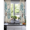 thumbnail image 2 of Blue Tulip Sheer Curtains 39 Inch Length 2 Panels Set for Living Room/Bedroom, Retro Flowers Leaves Butterfly Plants Khaki Kitchen Curtains Grommet Semi-Sheer Curtains Window Treatments 27.5"x39"x2, 2 of 7