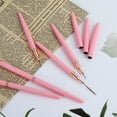 thumbnail image 7 of Metallic Nail Art Pens, Liner Brushes Set, 5PCS Pink Color Nail Tools For Long Lines, Thin Details, Fine Drawing, Liner Brush UV Gel Polish Painting Nail Design Sizes 5/8/12/20/25mm, 7 of 7