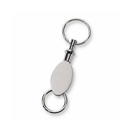 FB Jewels Nickel-plated Oval Valet Key Ring