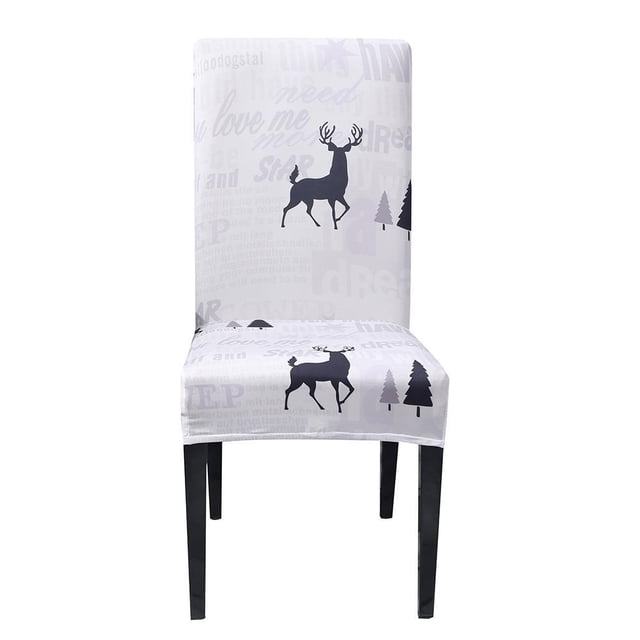 Funda extraíble para silla con estampado navideñofunda elástica para asiento de banquete (cervatillo) Ndcxsfigh Nuevos Originales