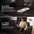 thumbnail image 6 of Timbernest 92.1" Sleeper Sofa King Size, 3 in 1 Convertible Sofa Bed, Faux Leather Oversized 4 Seater Couch with Pull Out Bed for Living Room, Tufted Design, Dark Brown, 6 of 16