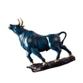 thumbnail image 5 of kowaku Bull Sculpture Bull Statue Abstract Collection Bull Figurine Desktop Ornament for Hotel Dining Room Entrance Desktop Bookcase Blue, 5 of 9