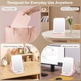thumbnail image 6 of Wrongduck 72 LED Travel Makeup Mirror Portable Lighted Mirror with 3 Color Dimmable Lighting Touch Screen Rechargeable Adjustable Stand Pink, 6 of 7