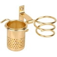thumbnail image 4 of Soporte para secador de pelo y plancha de pelo JJ. Soporte para secador de pelo para baño, organizador multiusos de pared (dorado), 4 of 4