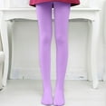 thumbnail image 5 of BLVB 2PC Girls Tights Women Dance Stockings Soft Footed Opaque Tights for Toddler, Kids and Women Purple, 5 of 7
