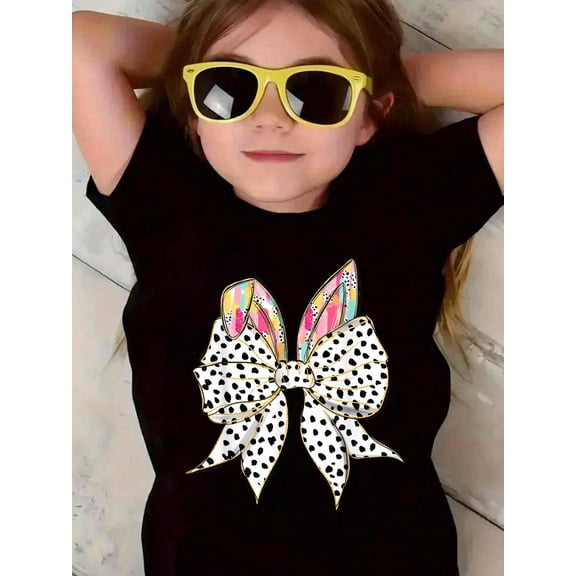 Bunny Coquette Bow Rabbit Happy Easter Day For Girls Women Kids T-Shirt Graphic T-shirts for boys and girls