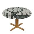 thumbnail image 3 of Abstract style flower deer, circular vinyl tabletop cloth, elastic tabletop cloth with flange padding, waterproof and oil resistant plastic tabletop cover, circular tabletop cloth, 3 of 8