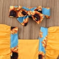 thumbnail image 4 of Diconna Baby Girl Summer Clothes Set Sleeveless Sunflower One Piece + Turban, 4 of 6