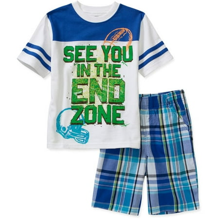 Faded Glory Boys 2 Piece Shirt And Plaid