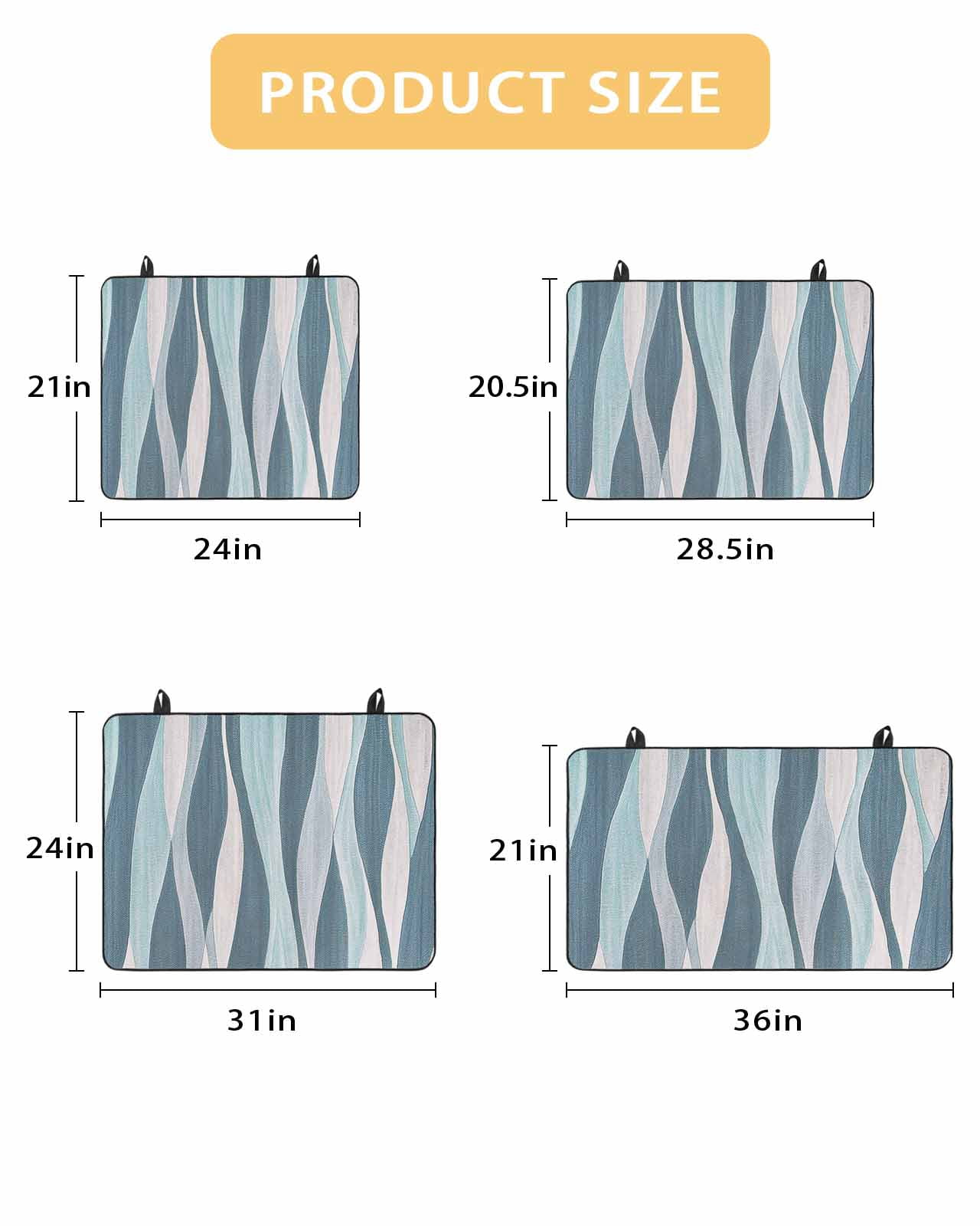 nqOlkjepod Large Induction Cooktop Protector Mat 36"x21", Turquoise Blue Stove Top Covers for Electric Stove, Retro Gradient Stripes Abstract Geometric Stove Burner Cover Mats, Glass Top Stove Cover