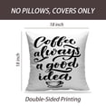 thumbnail image 2 of LALILO Throw Pillow Covers Lettering Quote With Sketches Coffee Cushion Cover 18" x 18", 1304 Pack, 2 of 6