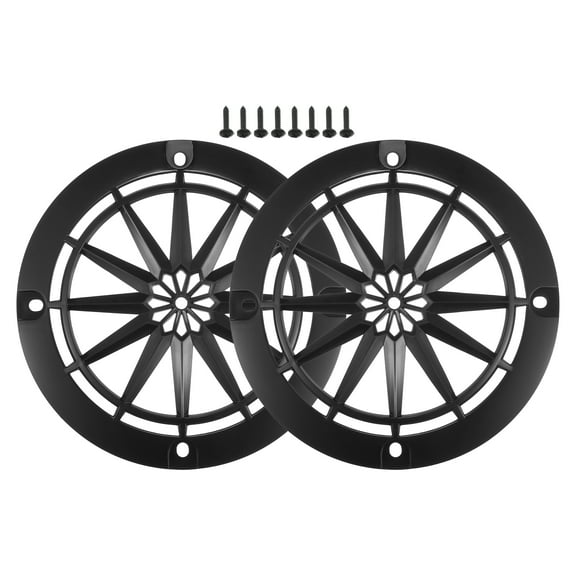 Unique Bargains 2 Pcs 4" Car Speaker Grills Cover Round 4 Inch Audio Subwoofer Protector with Mounting Screws ABS Black