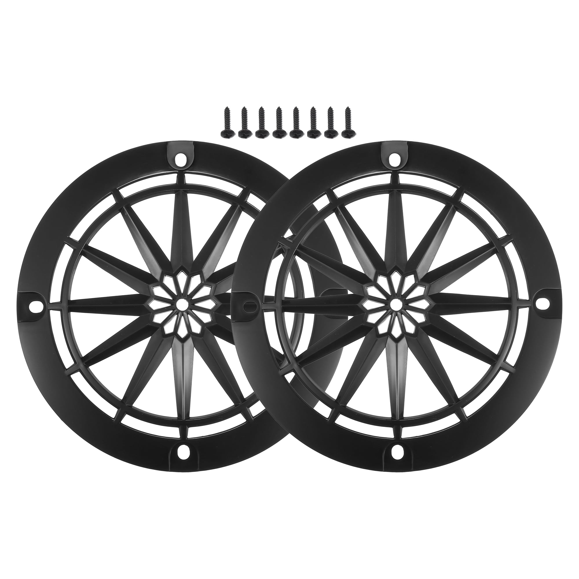 Unique Bargains 2 Pcs 4" Car Speaker Grills Cover Round 4 Inch Audio Subwoofer Protector with Mounting Screws ABS Black