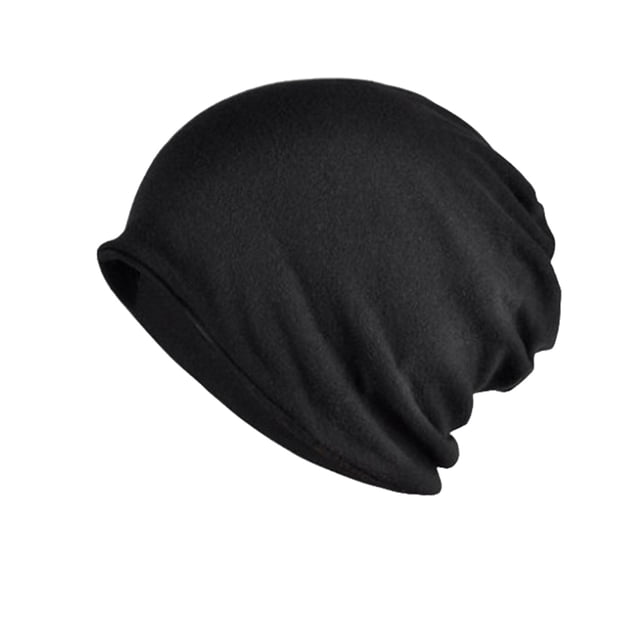 Wosthever Sombreros Otoño Invierno Gorros Chemo Caps Doble capa Hip Hop Protección auditiva al aire libre para mujeres Ciclismo Pesca Correr Ciclismo negro