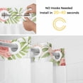 thumbnail image 2 of Easter Rabbit No Hooks Shower Curtain with Snap-in Liner Watercolor Spring Pink Red Gradient Floral Grey Plaid Shower Curtains for Bathroom, Waterproof, Easy Install, Washable 36"x78", 2 of 9