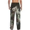 thumbnail image 3 of Picia Astronaut Polar Bear Roar Mens Soft Woven Cotton Elastic Waistband Sleep Pajama Pant Lounge Sleep Pant With Pockets And Drawstring-Medium, 3 of 9