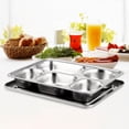 thumbnail image 4 of 1Set Sub-Grid Plate For Personal Gatherings Durable Use Rectangular Shape Silver, 4 of 8