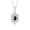 Black Star Sapphire, variant on Necklace Sterling Silver 925 Flower Necklace Gemstone & Diamonds Pendant 18" Chain 6X4MM Turquoise December Birthstone Womens Jewelry Silver Necklace