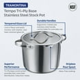 thumbnail image 6 of Tramontina Tempo Tri-Ply Base Stainless Steel 8-Quart Stock Pot with Glass Lid, Induction-Ready Pasta Pot, Oven-Safe, Dishwasher-Safe, 6 of 8